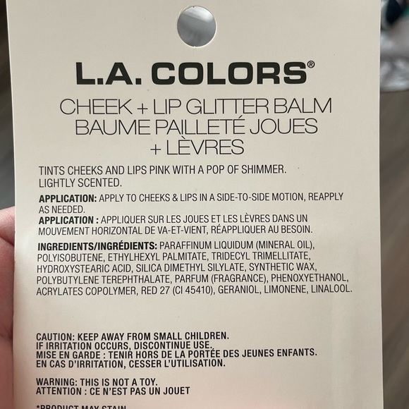 L.A. Colors Cheek + Lip Glitter Balm - Peach - NWT - Picture 3 of 4